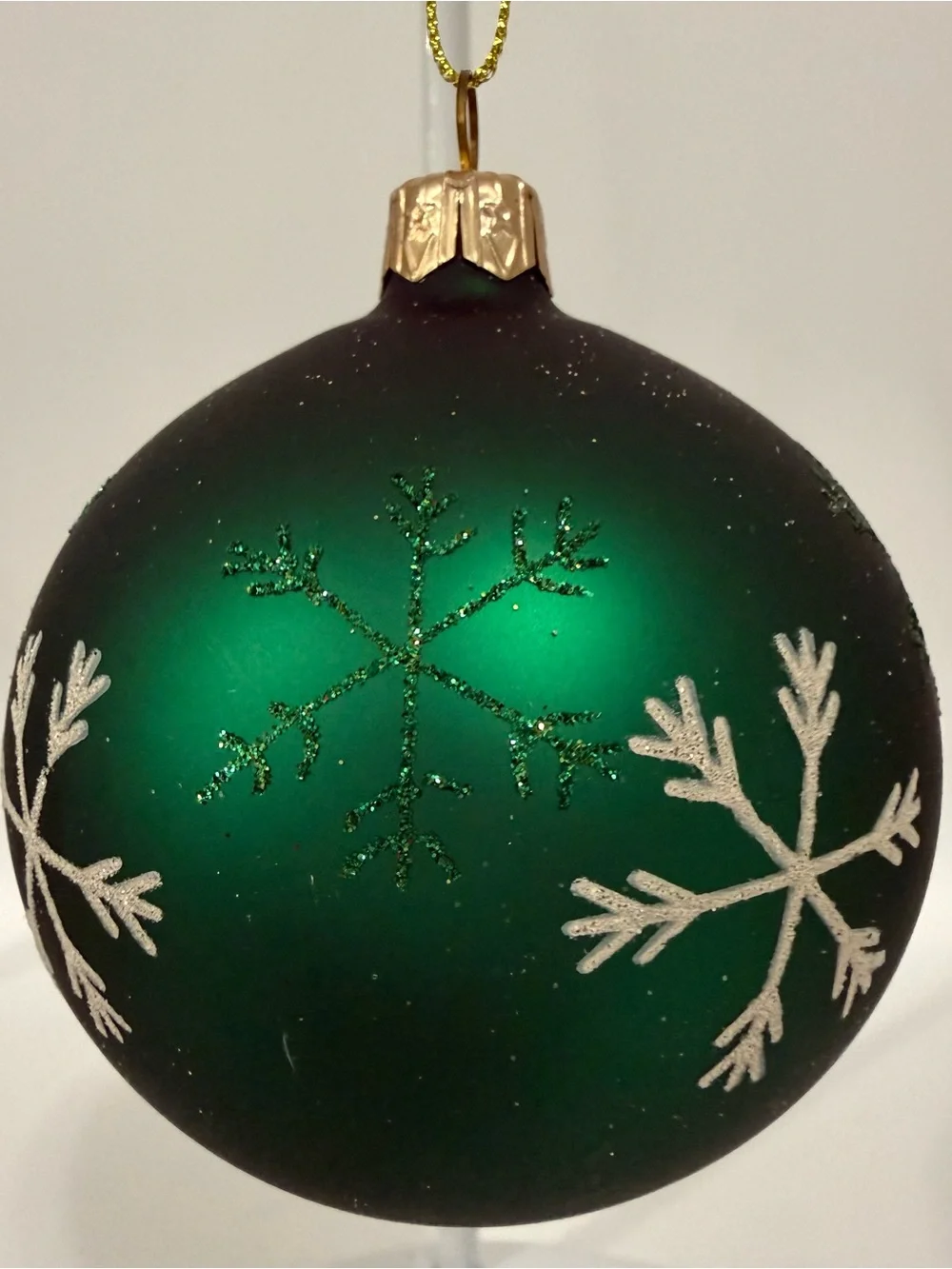 Holiday Living Emerald Green & Burgundy Red European Glass Christmas Ornaments